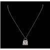 Image 1 : 14KT White Gold 0.13ctw. Diamond Pendant with Chain