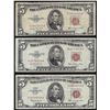 Image 1 : Lot of (3) 1953/1963 $5 Legal Tender Red Seal Notes