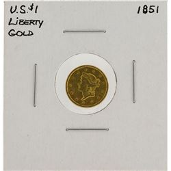 1851 $1 Liberty Head Gold Dollar Coin