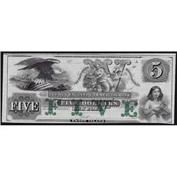1800s $5 New England Commercial Bank Obsolete Note
