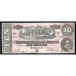 1864 $10 The Confederate States of America Note