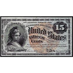 1863 Fifteen Cents Fourth Issue Fractional Currency Note