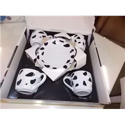 NEW CAPACHINO SET - BIALETTE CUP & SAUCER SET - 8PC - RETAIL ESTIMATE $49.99