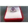 Image 2 : RING - 2.2CT PEAR FACETED PURPLE AMETHYST & 2 DIAMONDS IN STERLING SILVER SETTING - RETAIL ESTIMATE 