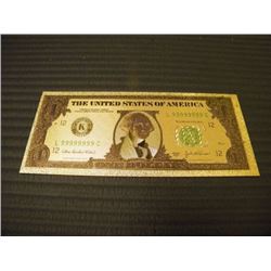 GOLD FOIL BILL - 24 K - USA $1 - not legal tendar