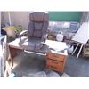 Image 1 : DESK - 3 DRAWER - 30 X 60 & LEATHER CHAIR TOP