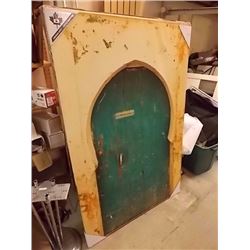FRAMED OIL ON CANVASS PICTURE - DOOR SCENE - 39 X 59" H