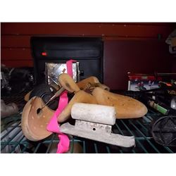 CASE OF TOOLS, BOAT EARS, SHOE HORNS