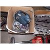 Image 1 : BOX OF CABLE, 12VOLT COMPRESSOR & MORE