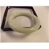 Image 1 : BRACELET - GENUINE JADE CARVED BANGLE BRACELET - 11MM THICK