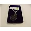 Image 1 : NECKLACE - GENUINE PREHISTORIC AMMONITE FOSSIL IN STERLING SILVER SETTING - ON ROPE