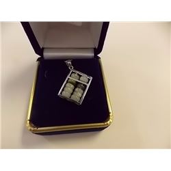 PENDANT - MULTI GEMSTONE IN STERLING SILVER ABACUS DESIGNED SETTING - RETAIL ESTIMATE $150