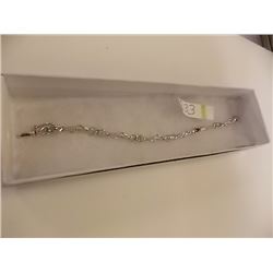 BRACELET - 6 MARQUIS FACETED MULTI GEMSTONES & DIAMOND IN STERLING SILVER SETTING - RETAIL ESTIMATE 