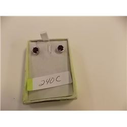 EARRINGS- 1.75CTW GARNET & DIAMONDS IN STERLING SILVER SETTING - RETAIL ESTIMATE $350