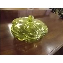 VINTAGE GREEN DISH WITH LID