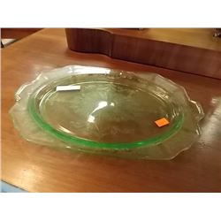 GREEN DEPRESSION GLASS DISH