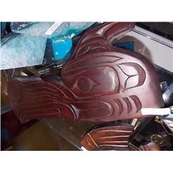 FIRST NATIONS CEDAR WOOD CARVING - BY ED RUFUS 1998