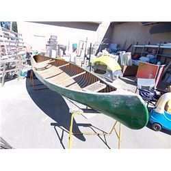 ****S.T.O.A**** CANOE - APPROX 15' LONG WOOD WITH FIBRE GLASS