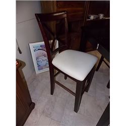MAHOGANY BAR HEIGHT CHAIRS - 4 X BID