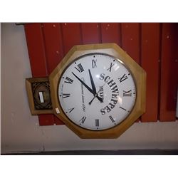 SCHWEPPES MIXERS ADVERTISING WALL CLOCK