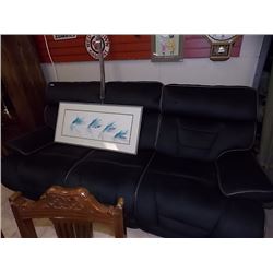 LIKE NEW BLACK RECLINING SOFA NO CORD