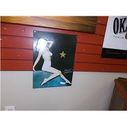 MEMORABILIA - METAL SIGN - 3-D PIN UP GIRL
