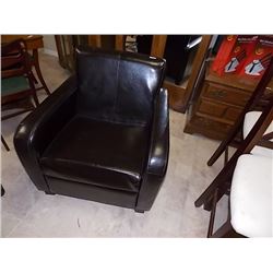 LEATHER STYLE CHAIR - BROWN