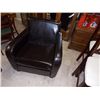 Image 1 : LEATHER STYLE CHAIR - BROWN