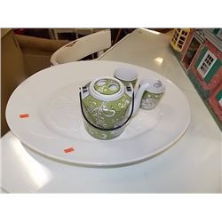 TEA SET - 3PC & ITALIA TURKEY PLATER