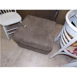 BROWN MICROFIBRE OTTOMAN
