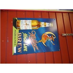 BREWER'S MEMORABILIA - METAL SIGN - MILLER HIGH LITE BREW