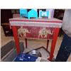 Image 1 : DECORATIVE FOLK ART TABLE -ELEPHANT -  31" TALL X 18" DIAMETER