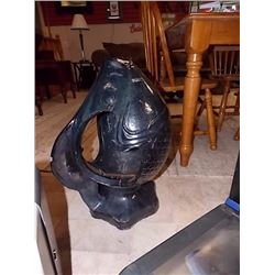 LARGE PORCELEIN FOUNTAIN - FISH