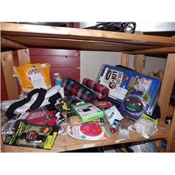 SHELF LOT OF NEW ITEMS - INCLUDING DUDLEY THE KIT & NINJA TURTLE BALL