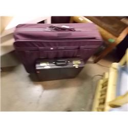 PURPLE SUIT CASE & BRIEF CASE