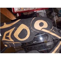 FIRST NATIONS HAND CRAFTED CARVED WOOD CARVING - RAVEN - GABRIEL GEORGE