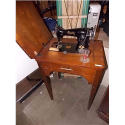 EMPIRE VINTAGE ELECTRIC SEWING MACHINE IN CABINET