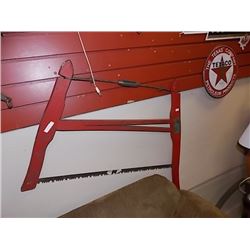 VINTAGE WOOD FRAMED SAW - "HAPPY MEDIUM"