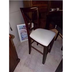 MAHOGANY BAR HEIGHT CHAIRS - 4 X BID