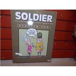 MEMORABILIA - METAL SIGN - SOLDIER RED NECK