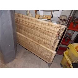 DOUBLE BED FRAME- WICKER & METAL