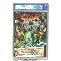 All Star Comics #15 Mile High pedigree (DC, 1943) CGC VF+ 8.5 White pages.