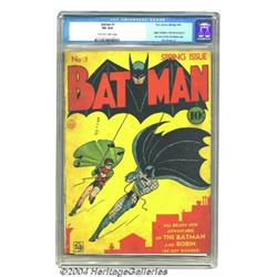 Batman #1 (DC, 1940) CGC VG 4.0 Cream to off-white pages.