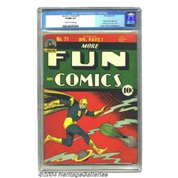 More Fun Comics #71 (DC, 1941) CGC VF/NM 9.0 Off-white to white pages.