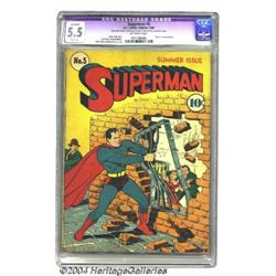 Superman #5 (DC, 1940) CGC Apparent FN- 5.5 Slight (A) Off-white pages.