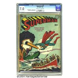 Superman #20 (DC, 1943) CGC FN/VF 7.0 Cream to off-white pages.