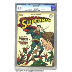 Superman #44 (DC, 1947) CGC VF 8.0 Off-white pages.