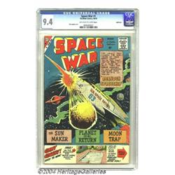 Space War #1 Bethlehem pedigree (Charlton, 1959) CGC NM 9.4 Off-white to white pages.