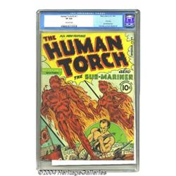 The Human Torch 2 (#1) (Timely, 1940) CGC VF 8.0 Off-white pages.