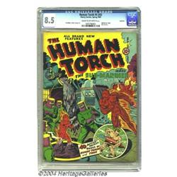 The Human Torch #4 (#3) Rockford pedigree (Timely, 1941) CGC VF+ 8.5 Cream to off-white pages.